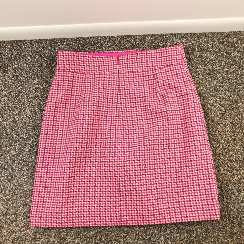 J. Crew Pink Houndstooth Skirt Suit Set - Picture 16 of 16